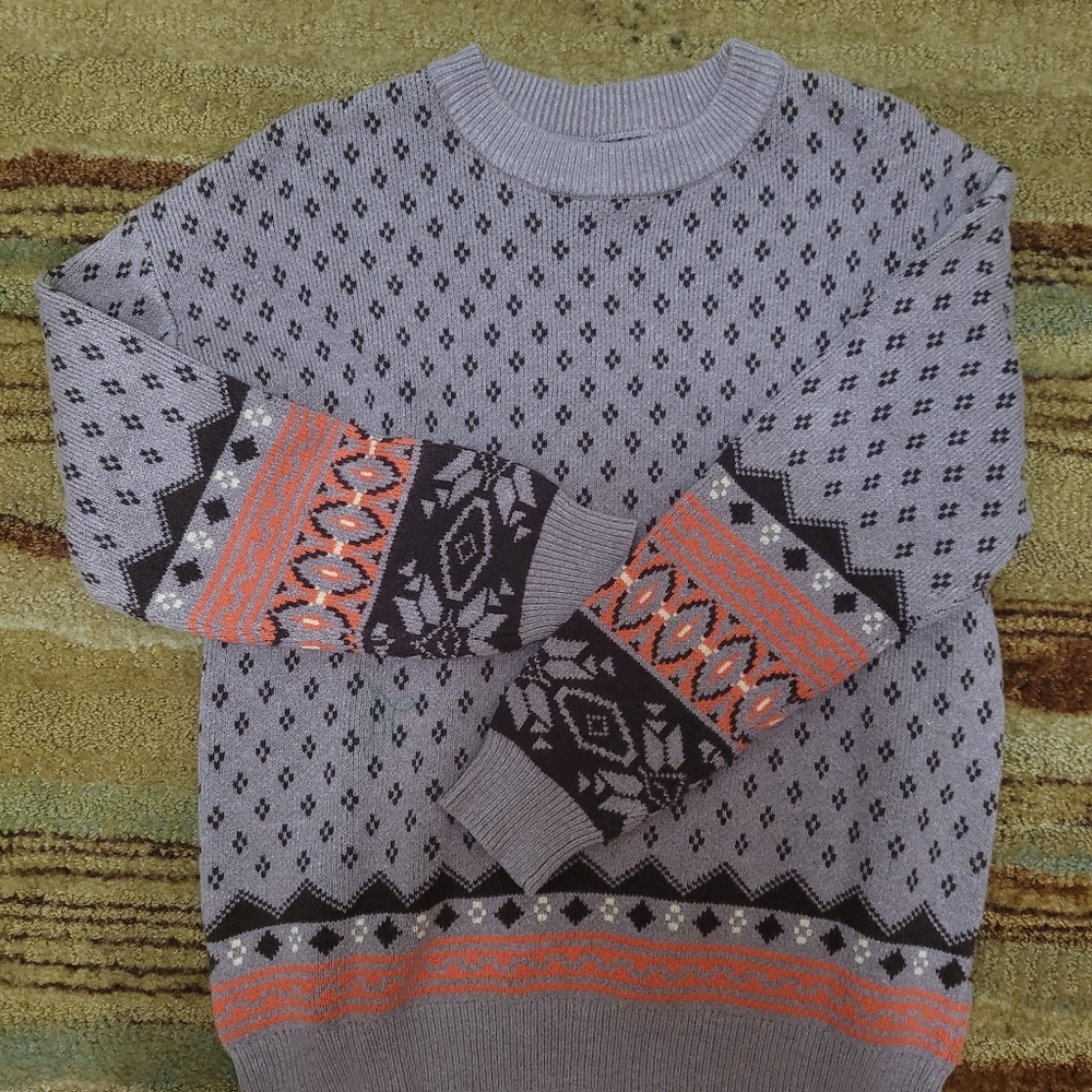 💜 New Crew Neck Printed Pullover Sweater - Picture 4 of 5